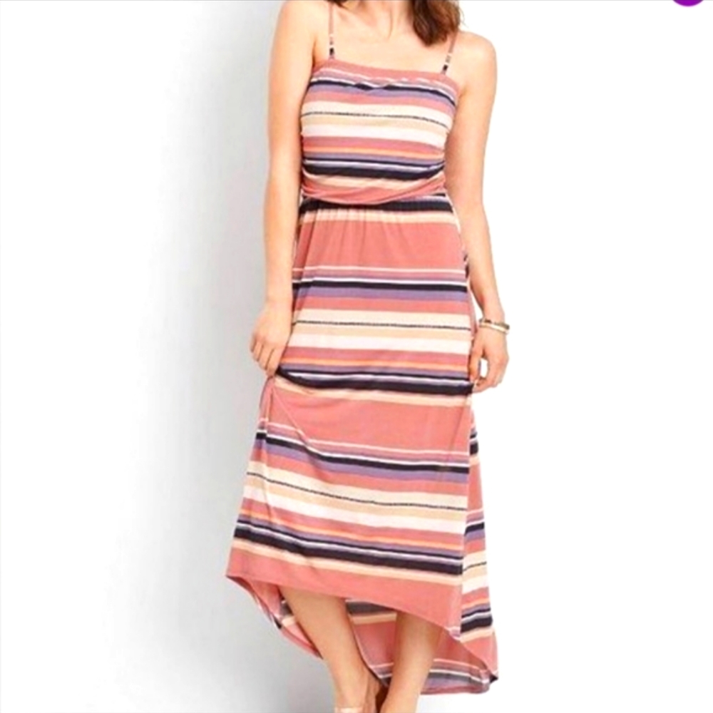 Maurices optional strap high low maxi tube top stretch dress